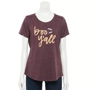 Sonoma Women's Halloween Graphic Short Sleeves T-Shirt - Brown - Large